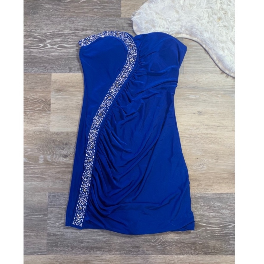 Royal Blue Strapless Mini Dress